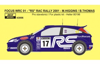 Decal – Ford Focus WRC 01 RAC rally 2001